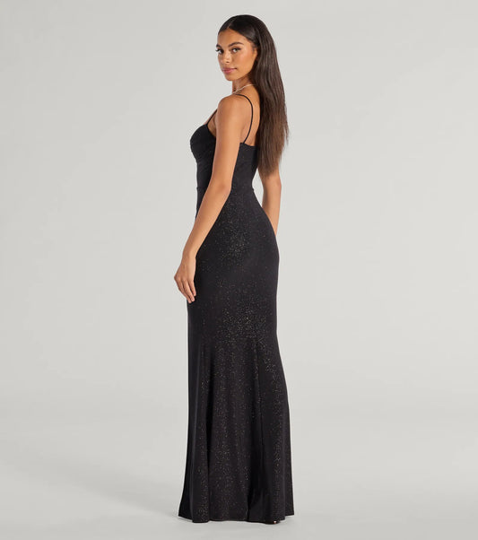 Astrid High-Slit Glitter Mermaid Dress