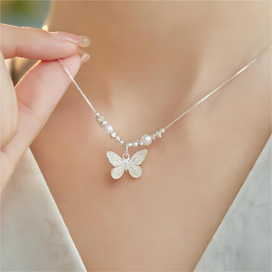 Dainty Silver Filled Butterfly Necklace