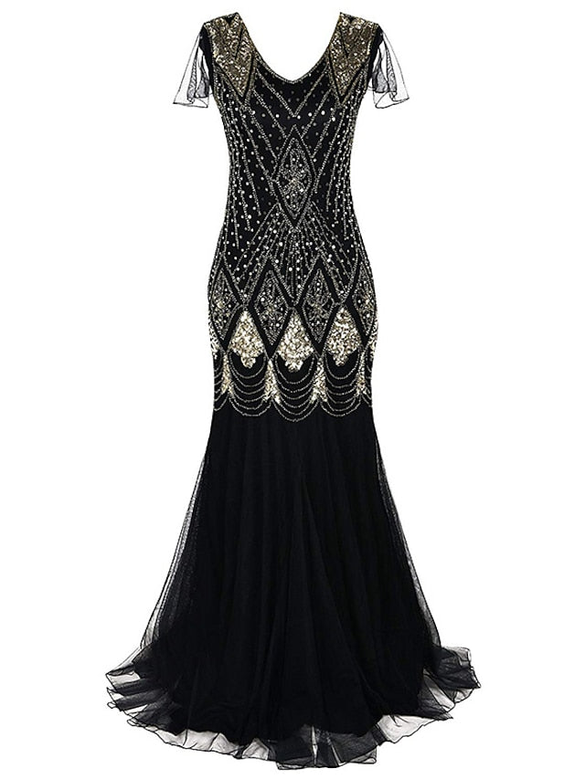 Women's Halloween Dress Lace Dress Vintage Dress Long Dress Maxi Dress Black Burgundy Dark Green Sleeveless Plain Sequins Spring Fall Winter V Neck Fashion Evening Party 2023 S M L XL 2XL 3XL