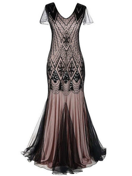Women's Halloween Dress Lace Dress Vintage Dress Long Dress Maxi Dress Black Burgundy Dark Green Sleeveless Plain Sequins Spring Fall Winter V Neck Fashion Evening Party 2023 S M L XL 2XL 3XL