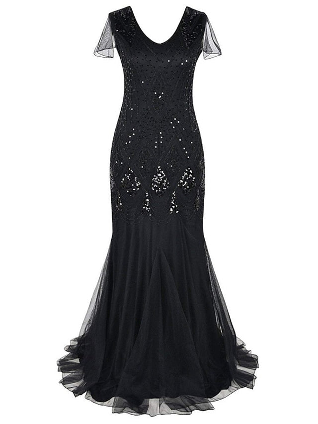 Women's Halloween Dress Lace Dress Vintage Dress Long Dress Maxi Dress Black Burgundy Dark Green Sleeveless Plain Sequins Spring Fall Winter V Neck Fashion Evening Party 2023 S M L XL 2XL 3XL
